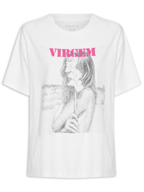 Camiseta Feminina Signo Virgem - Branco Camiseta Feminina Signo Virgem - Branco