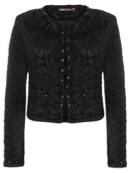 Cardigan Feminino Marieta Paloma Tricot - Preto