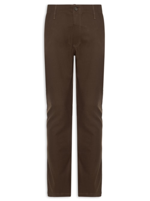 Calça Masculina Chino Sarja Elastano - Marrom