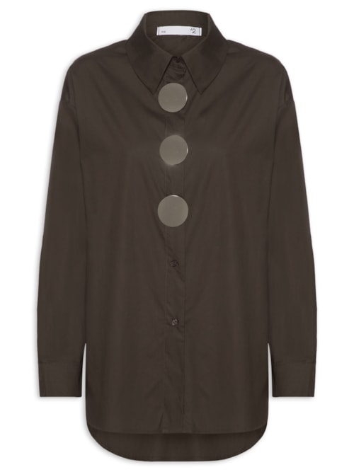 Camisa Feminina Oversized - Marrom