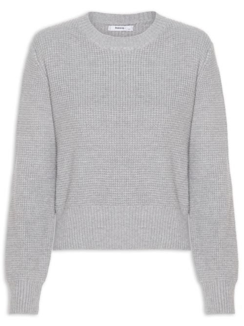 Suéter Feminino Tricot Texturizado Oversized - Cinza Suéter Feminino Tricot Texturizado Oversized - Cinza