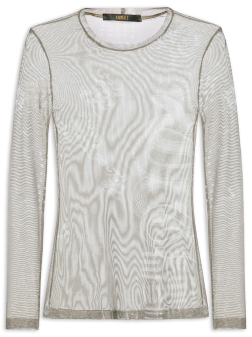 Blusa Feminina Gola Careca De Tule - Verde