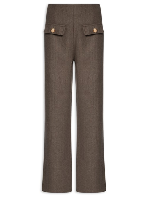 Calça Feminina Slim Com Bolso Frontal - Marrom