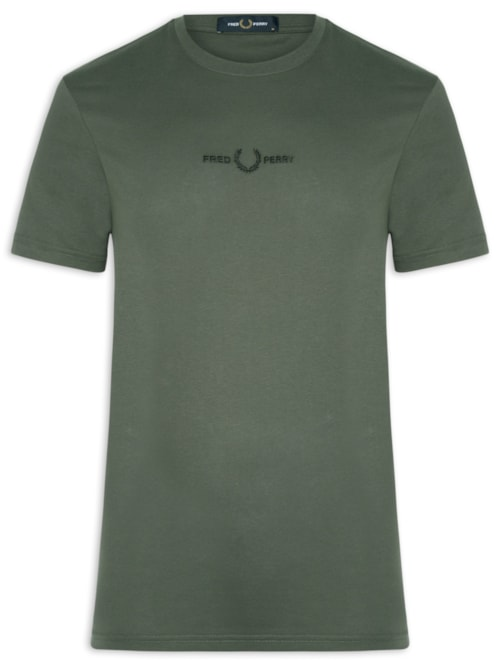 Camiseta Masculina Regular Fit Logo Bordado Em Algodão - Verde