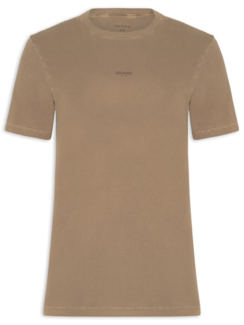 Camiseta Masculina Estampa Lavada - Marrom