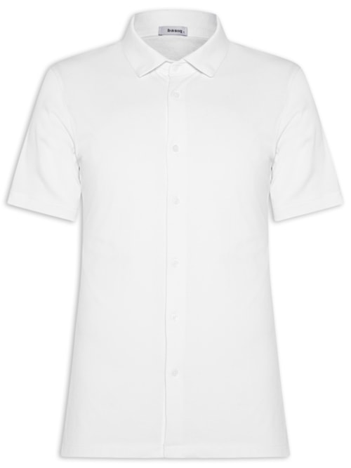 Camisa Masculina Manga Curta Básica - Branco