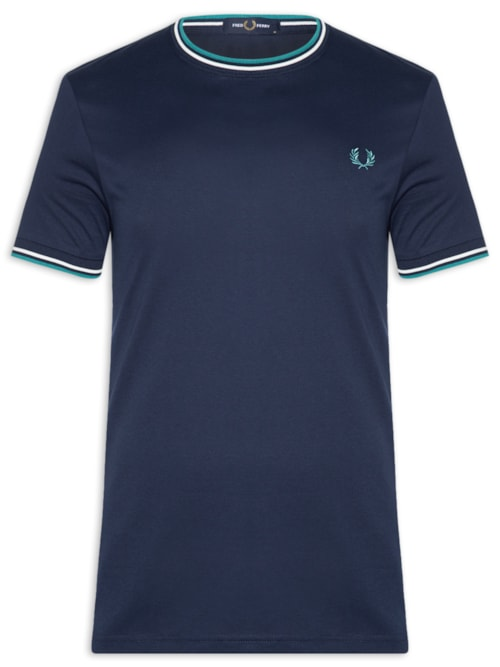 Camiseta Masculina Twin Tipped Regular Fit Em Algodão - Azul
