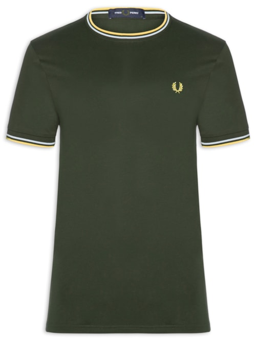 Camiseta Masculina Twin Tipped Regular Fit Em Algodão - Verde