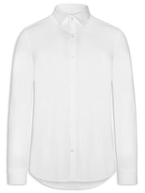 Camisa Masculina Social Algodão Egípcio - Branco
