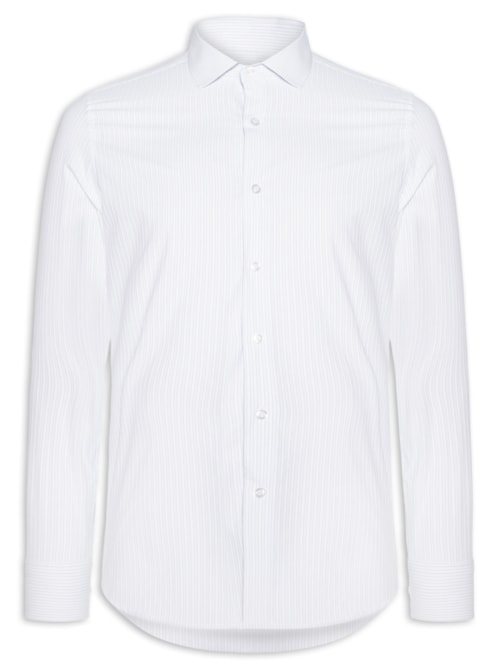 Camisa Masculina Social Fio Tinto - Branco Camisa Masculina Social Fio Tinto - Branco