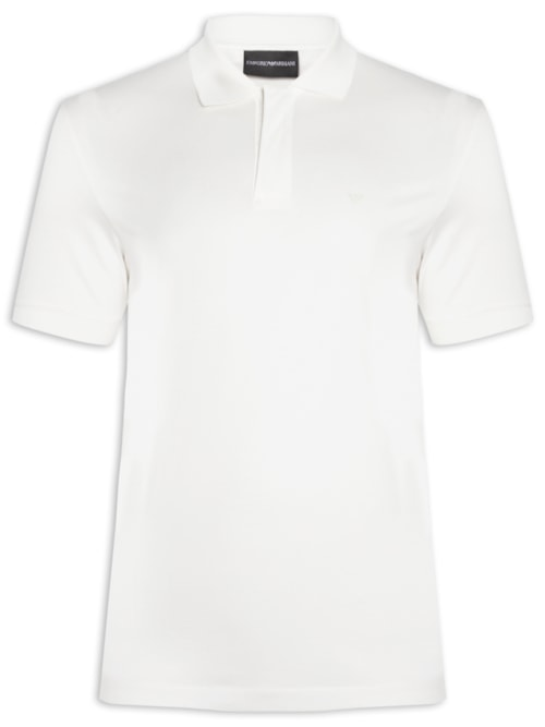Camiseta Polo Masculina Travel Essential Lyocell-Blend - Branco Camiseta Polo Masculina Travel Essential Lyocell-Blend - Branco