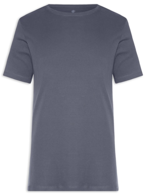 Camiseta Masculina Básica Em Algodão Egípcio Suedine - Cinza