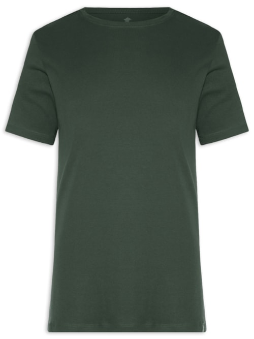 Camiseta Masculina Básica Em Algodão Egípcio Suedine - Verde Camiseta Masculina Básica Em Algodão Egípcio Suedine - Verde