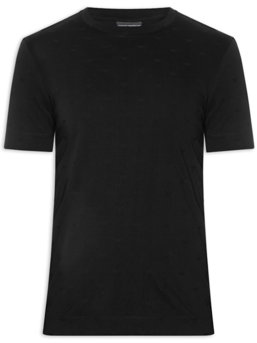 Camiseta Masculina Slim-Fit In All-Over Micro Eagle Logo New - Preto Camiseta Masculina Slim-Fit In All-Over Micro Eagle Logo New - Preto