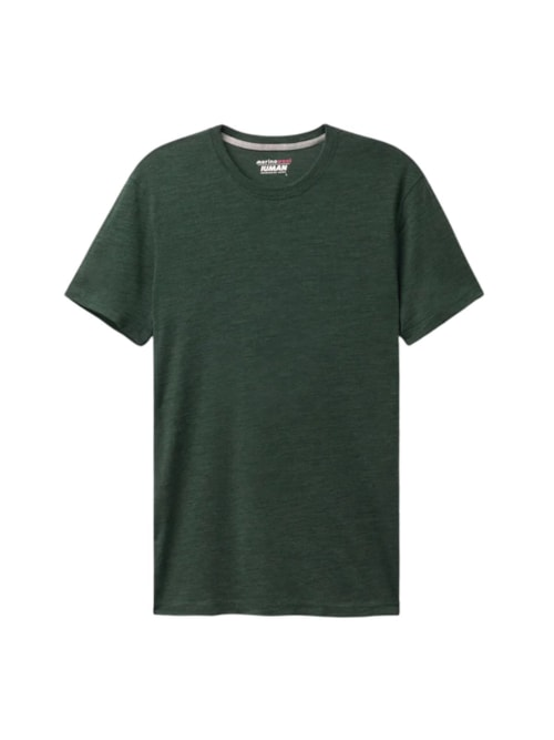 Camiseta De Manga Curta Em Lã Merino Elástica - Verde Camiseta De Manga Curta Em Lã Merino Elástica - Verde