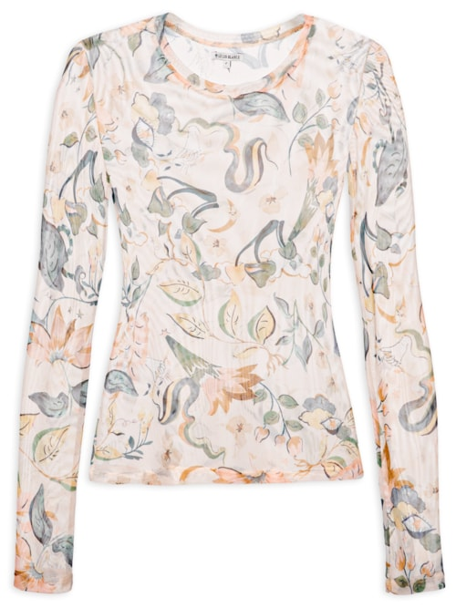 Blusa Feminina Tule Joana Mystic - Off White Blusa Feminina Tule Joana Mystic - Off White