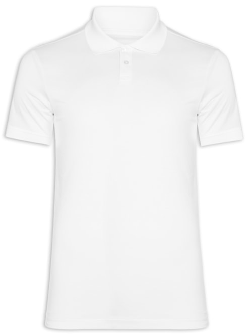Polo Masculina Pima Manga Curta Slim - Branco