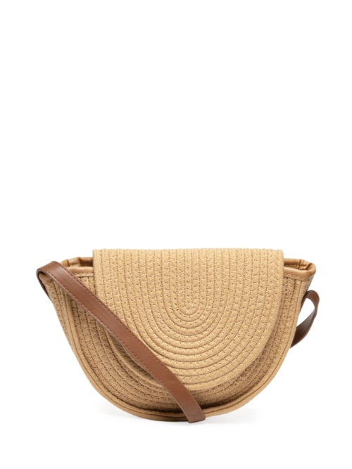 Bolsa Feminina Palha Com Alça Regulável - Bege
