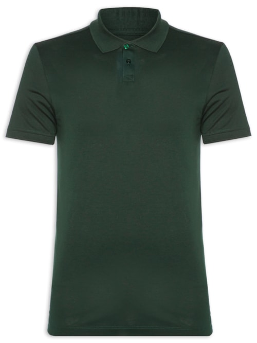 Polo Masculina Pima Manga Curta Slim - Verde