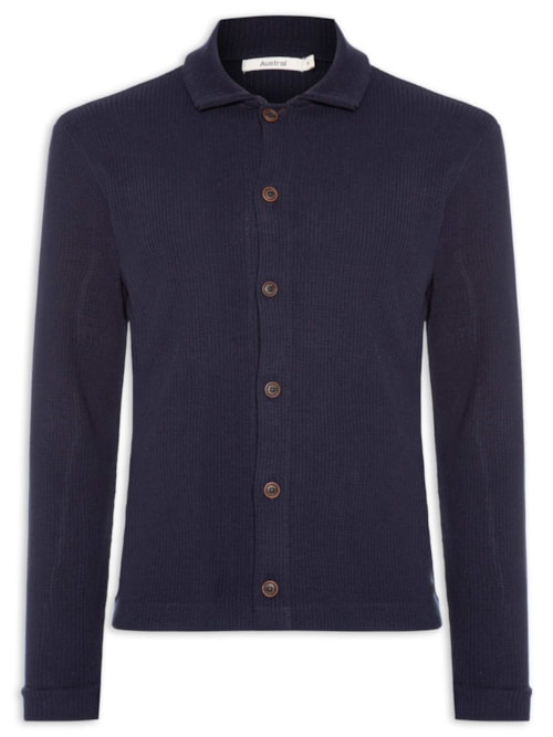 Cardigan Shirt Masculino Tricot Andorra - Azul Cardigan Shirt Masculino Tricot Andorra - Azul
