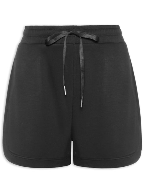 Short Feminino Em Moletom - Preto