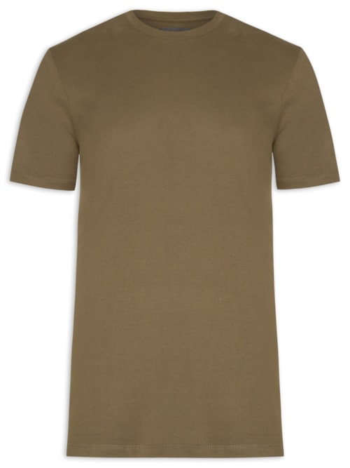 Camiseta Masculina Piquê de Algodão Com Elastano - Marrom