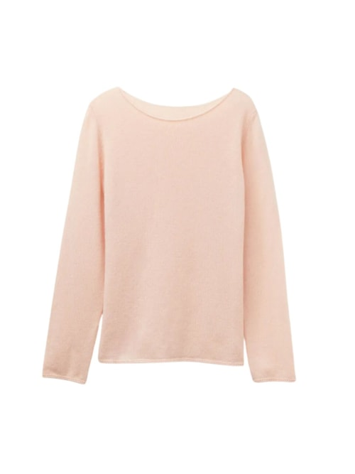 Blusa De Manga Comprida 100% Cashmere - Rosa