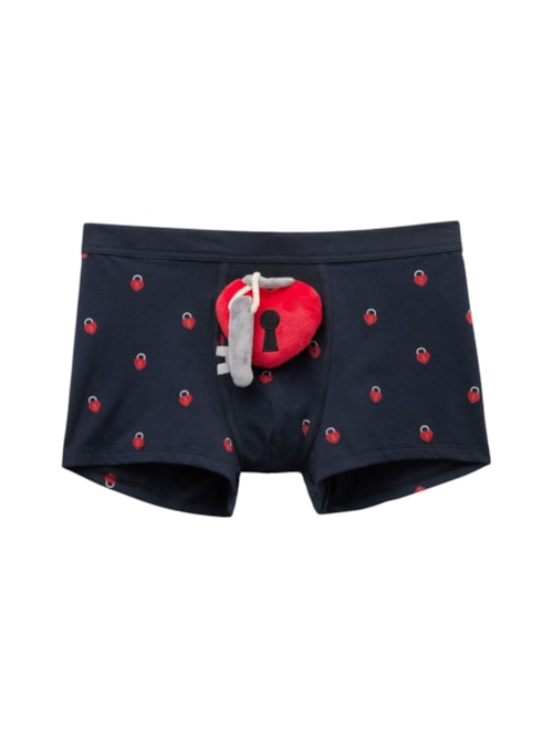 Cueca Boxer Em Algodão Supima Com Pelucía - Azul