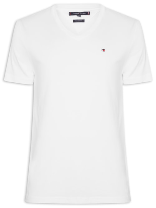 Camiseta Masculina Regular Fit V-Nk Pima Cotton - Branco