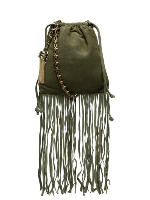 Bolsa Feminina De Camurça Spike - Verde