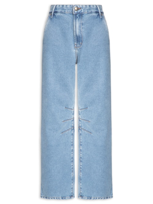 Calça Feminina Jeans Barrel Azul