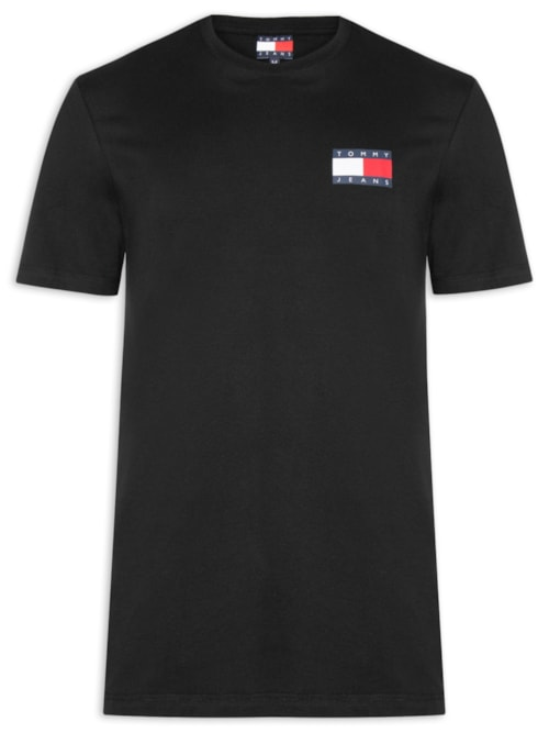 Camiseta Masculina Regular Fit Essential Flag Preto