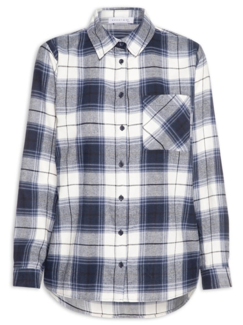 Camisa Feminina Xadrez - Azul
