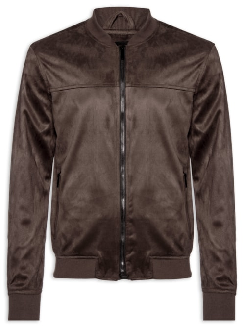 Jaqueta Masculina Bomber Suede - Marrom