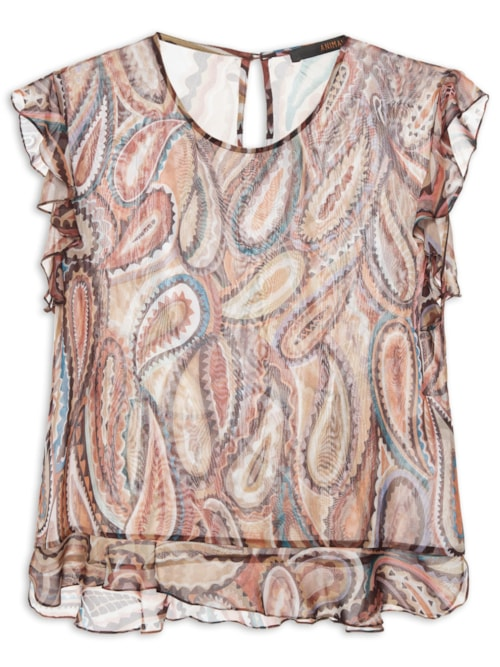 Top Feminino Wizzi Est Paisley Anna Color - Marrom Top Feminino Wizzi Est Paisley Anna Color - Marrom