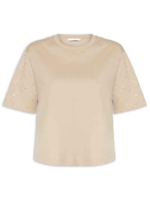 Blusa Feminina Malha Penteada - Bege