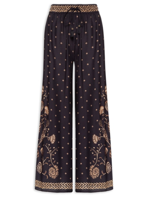 Calça Feminina Pantalona Sonho De Concha - Preto