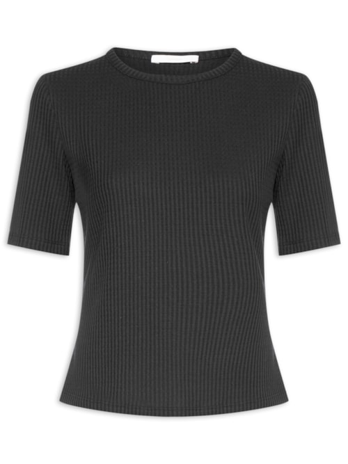 Blusa Feminina Malha Waffle - Preto