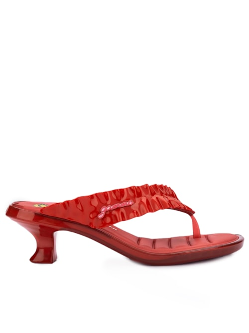 Sandália Feminina Thong Kitten Heel - Vermelho