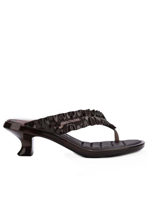 Sandália Feminina Thong Kitten Heel - Marrom Sandália Feminina Thong Kitten Heel - Marrom