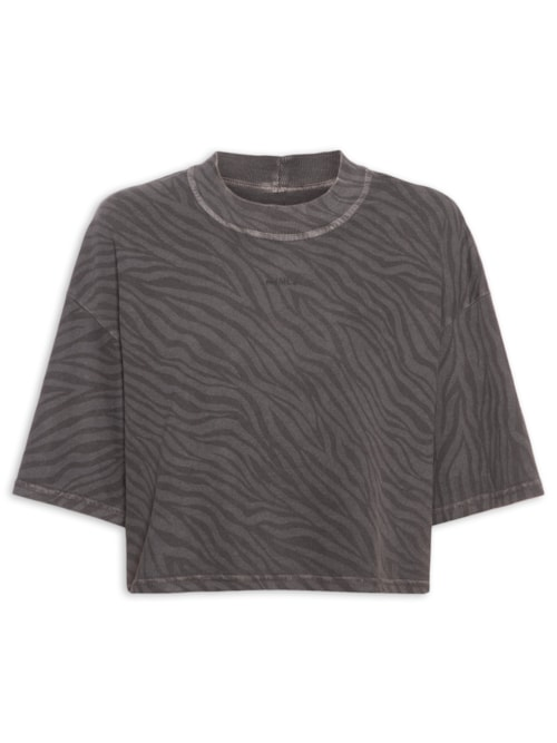Camiseta Feminina Silk Zebra - Cinza