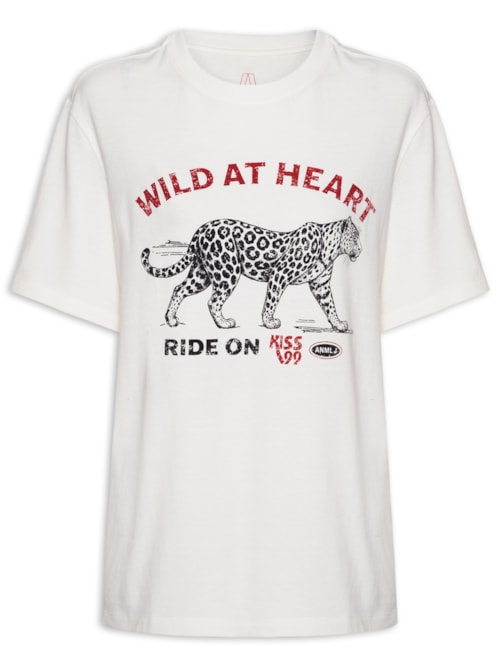 Camiseta Feminina Onça - Branco