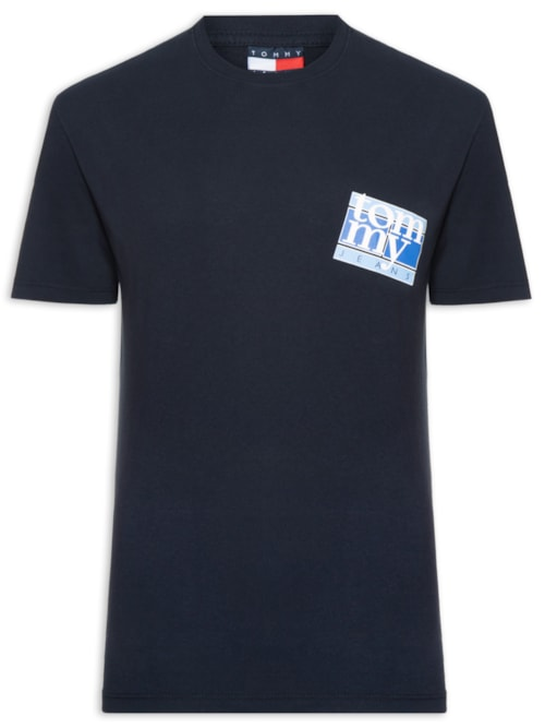 Camiseta Masculina Com Estampa De Logo Flag Dna - Azul Camiseta Masculina Com Estampa De Logo Flag Dna - Azul