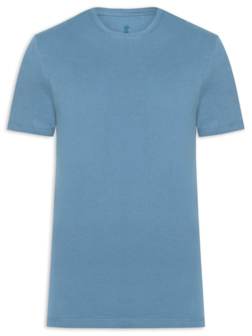 Camiseta Básica Masculina Em Algodão - Azul
