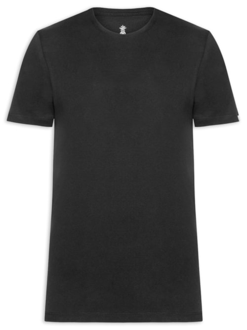Camiseta Básica Masculina Em Algodão - Preto Camiseta Básica Masculina Em Algodão - Preto