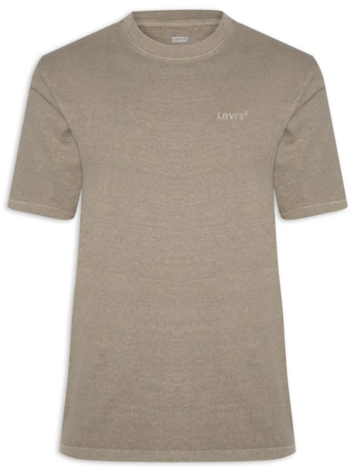 Camiseta Masculina Red Tab Estilo Vintage - Bege Camiseta Masculina Red Tab Estilo Vintage - Bege
