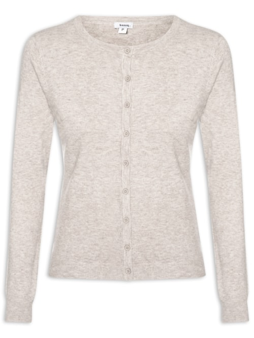 Cardigã Feminino Em Tricot - Bege Cardigã Feminino Em Tricot - Bege