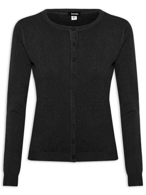 Cardigã Feminino Em Tricot - Preto