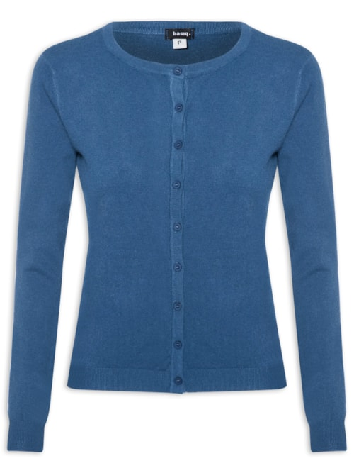 Cardigã Feminino Em Tricot - Azul