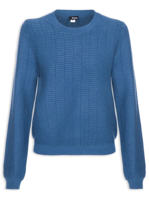 Suéter Feminino Oversized Texturizado - Azul Suéter Feminino Oversized Texturizado - Azul